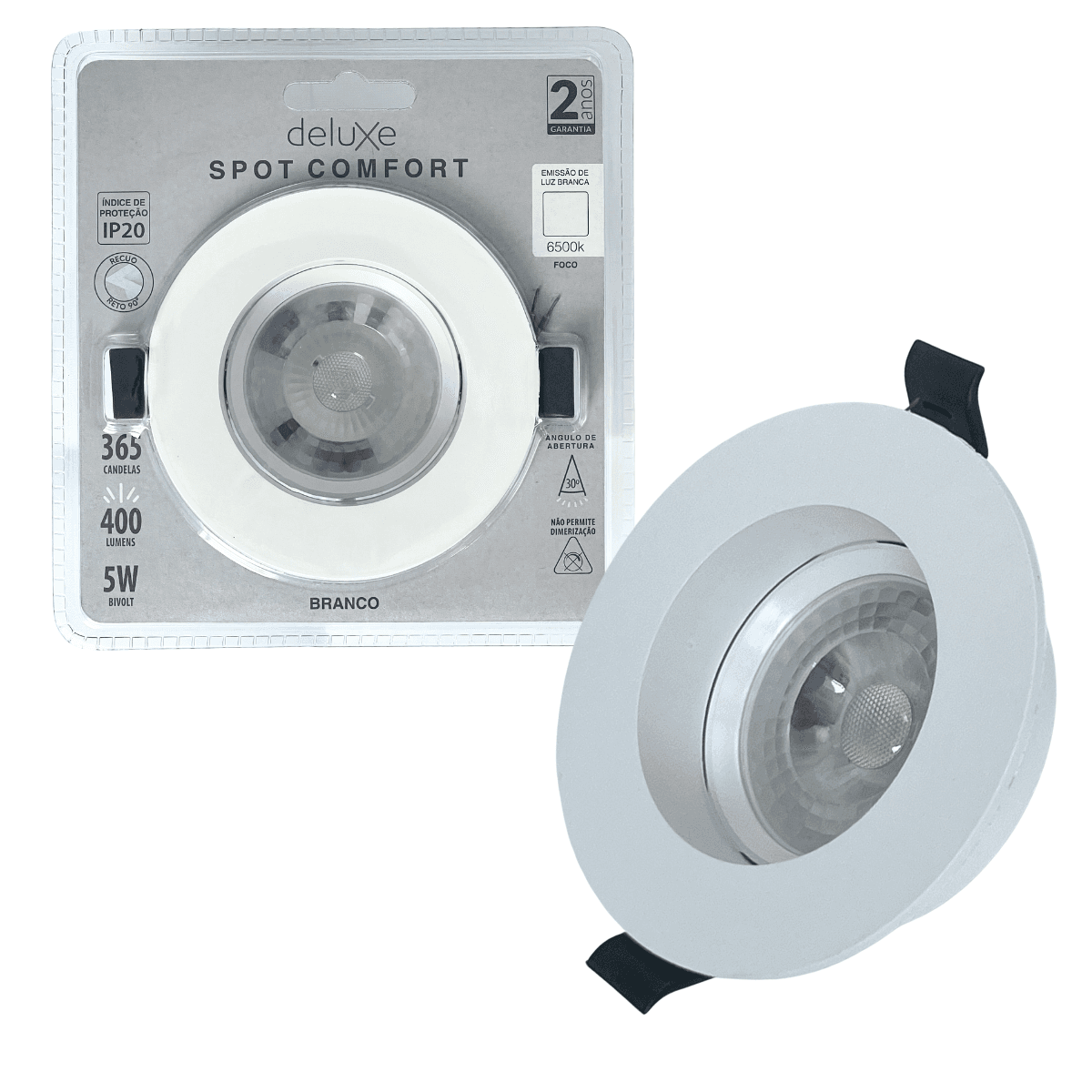 Spot Comfort Redondo Embutir 5W 6500K Branco