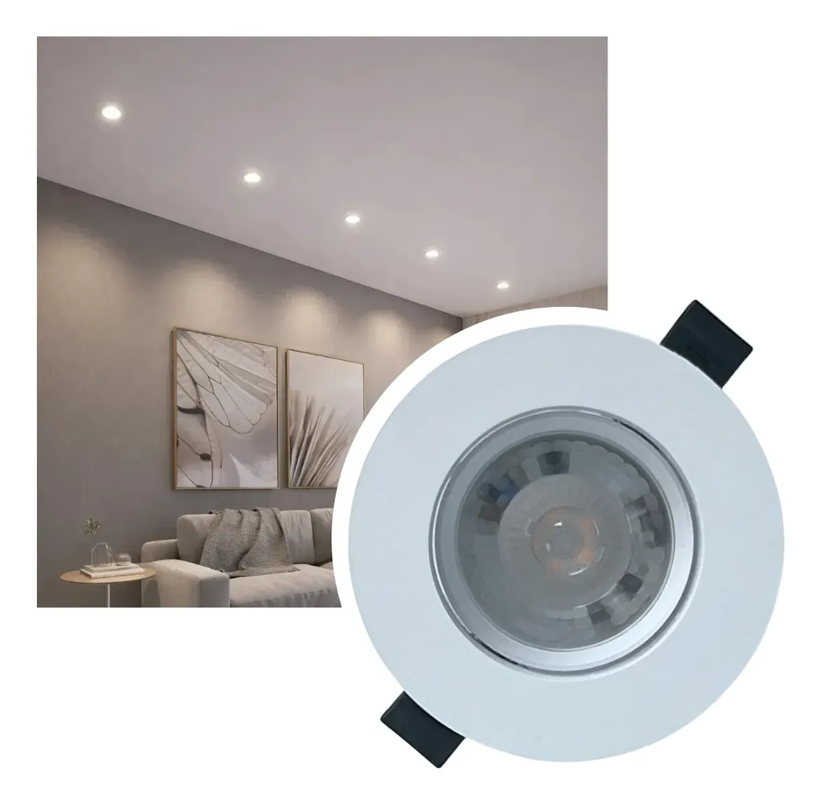 Spot Comfort Redondo Embutir 5W 2700K Branco