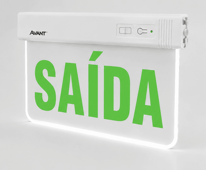 Luminária de Emergência Saída 1W Branco