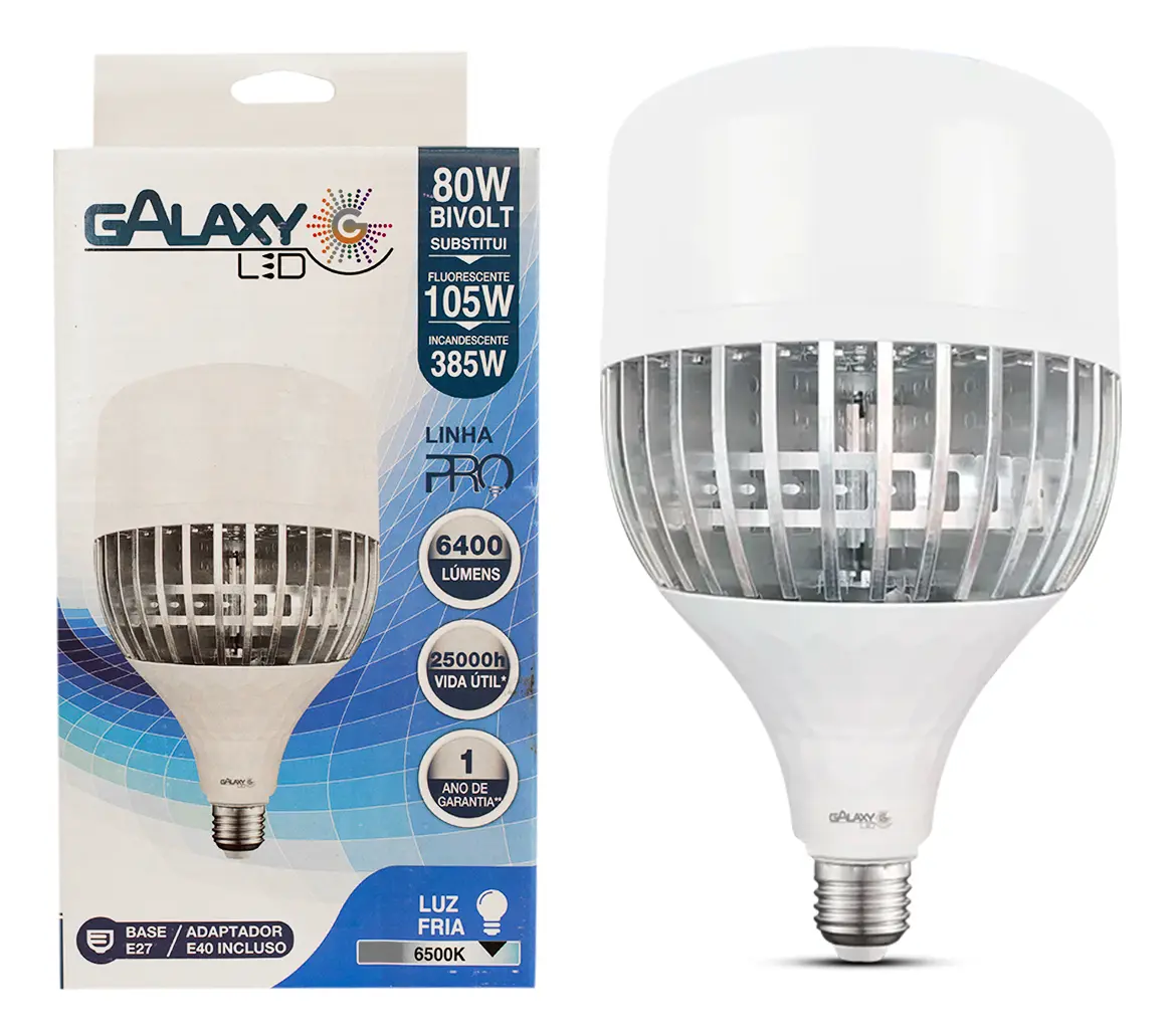 Lâmpada LED Bulbo Galaxy 80W - 6500K