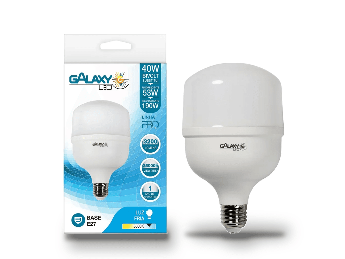Lâmpada LED Bulbo Galaxy 40W - 6500K