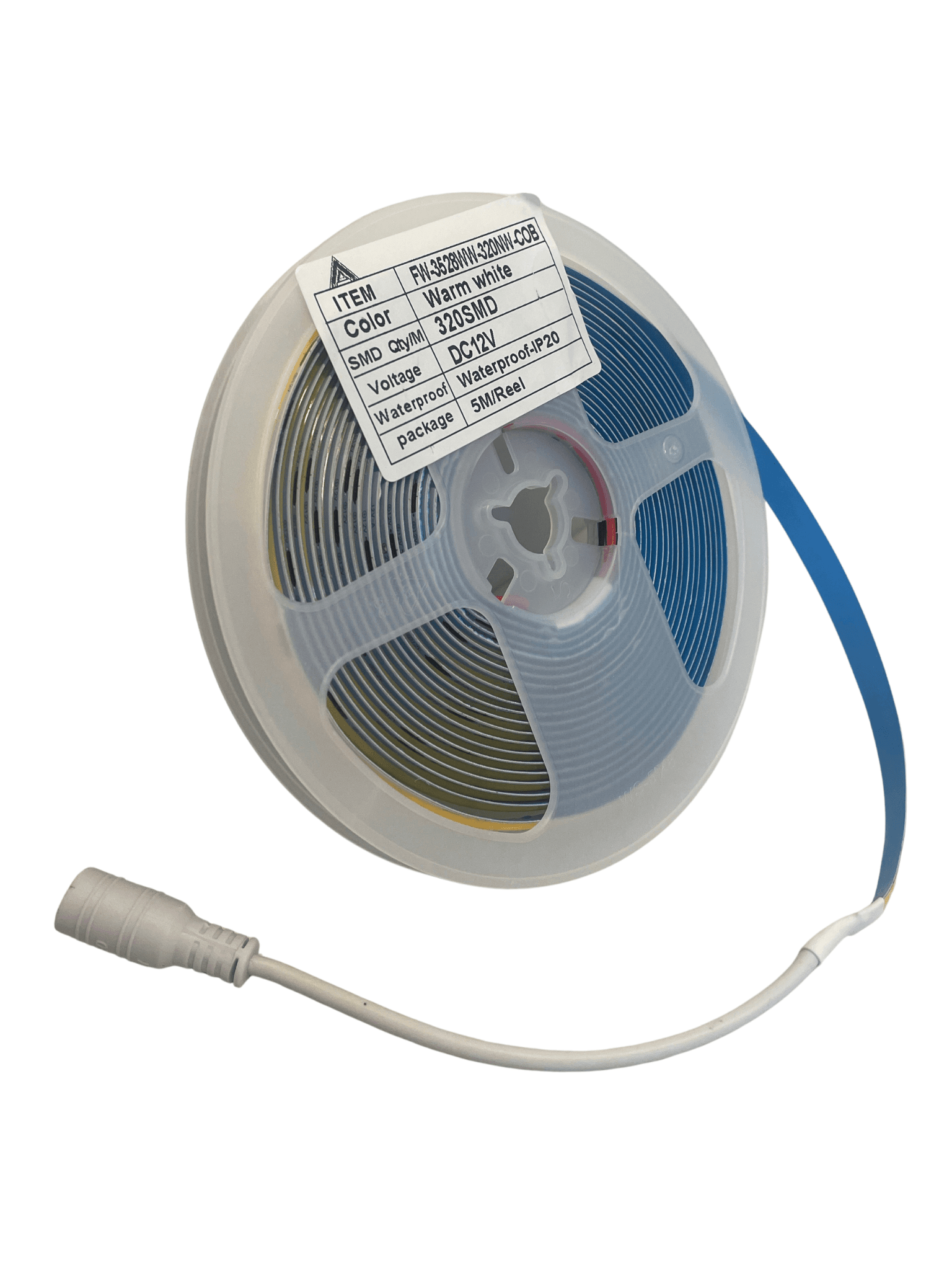 FITA LED COB - 320LEDS - 3000K - 12W - 12V - 5 METROS
