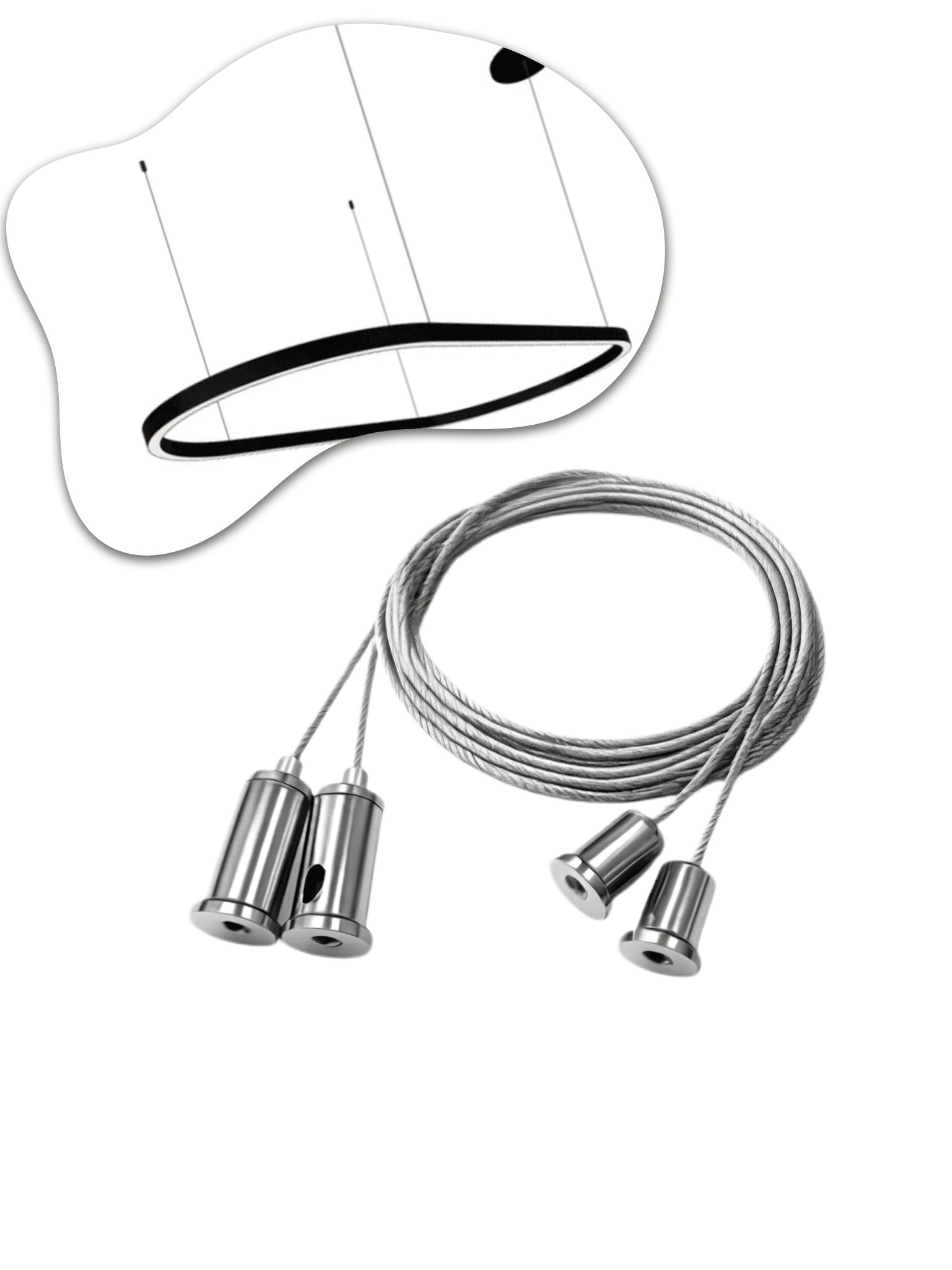 FIO PENDENTE AÇO P/PERFIL E LUMINARIA 4MT PAR