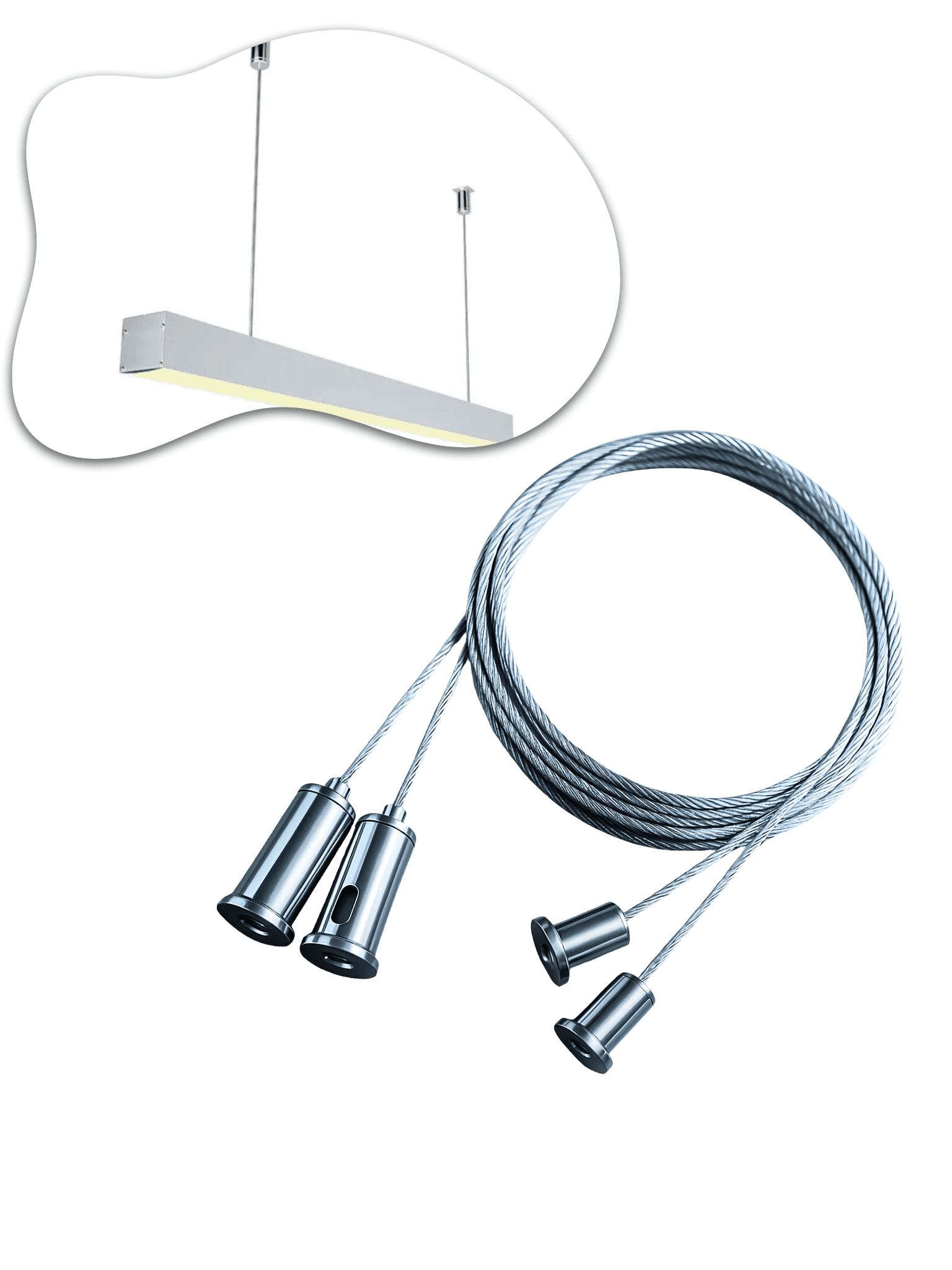 FIO PENDENTE AÇO P/PERFIL E LUMINARIA 2MT PAR