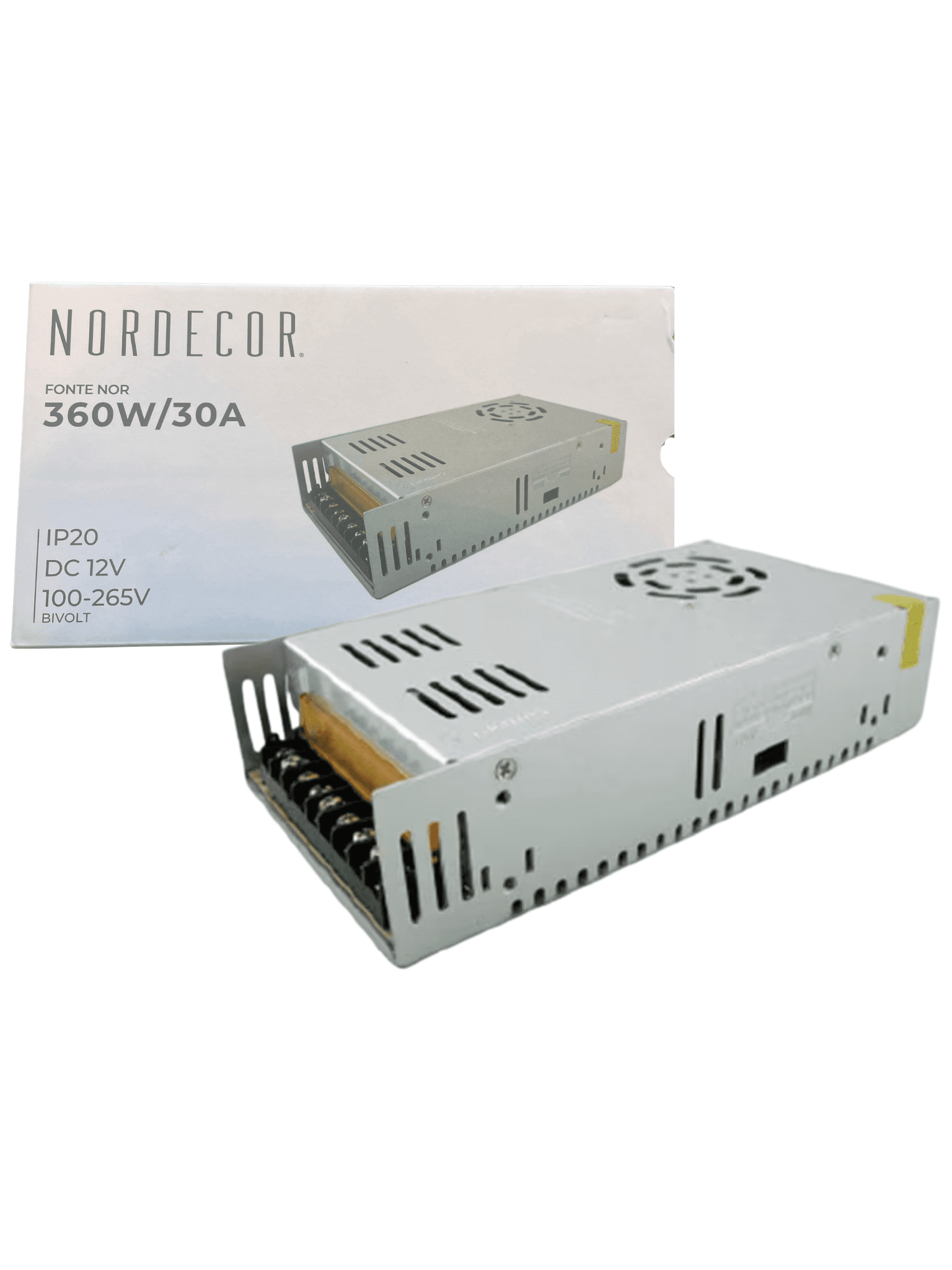 FONTE 12V - 30A - 360W - CHAVEADA - BIVOLT NORDECOR