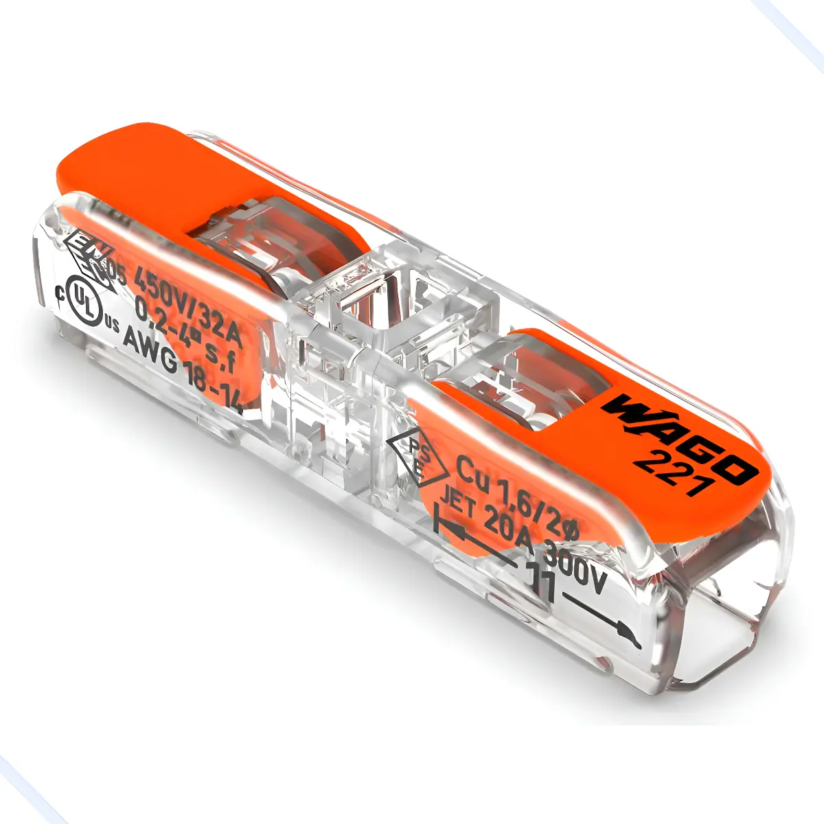 WAGO 2 POLOS INLINE 32A 450V